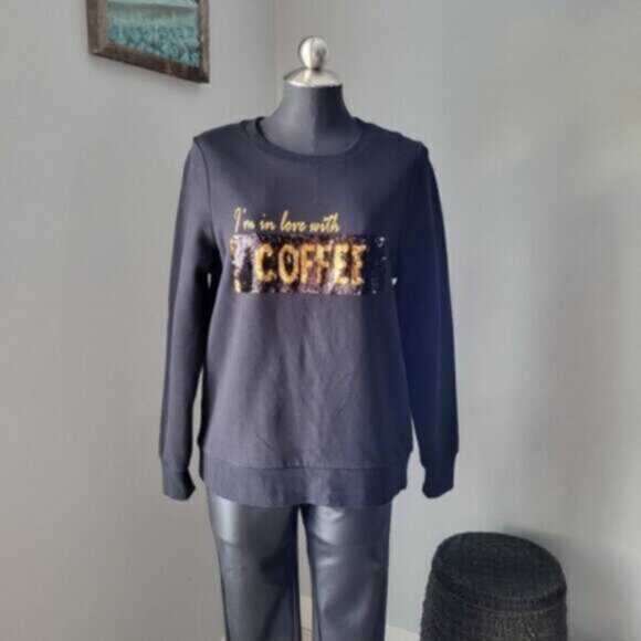 Alison Sheri Organic Cotton Sequined Sweatshirt Size Small - Picture 6 of 13